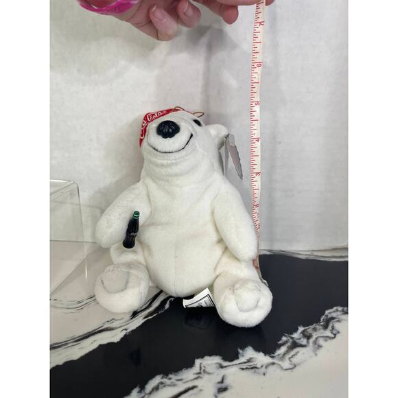 CocaCola Polar Bears one in Snowflake Hat Bean Bag plush & one in Blue Night Cap - Picture 6 of 8